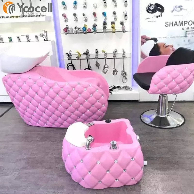 pink shampoo chair