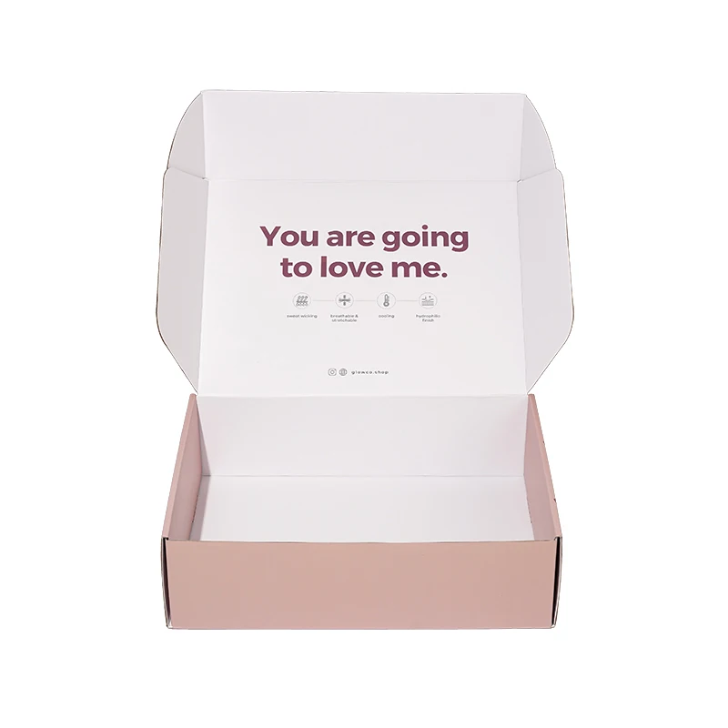 Low MOQ Corrugated Recyclable Mailer Box Pink Shipping Boxes Custom Logo for Small Business Gift Packaging