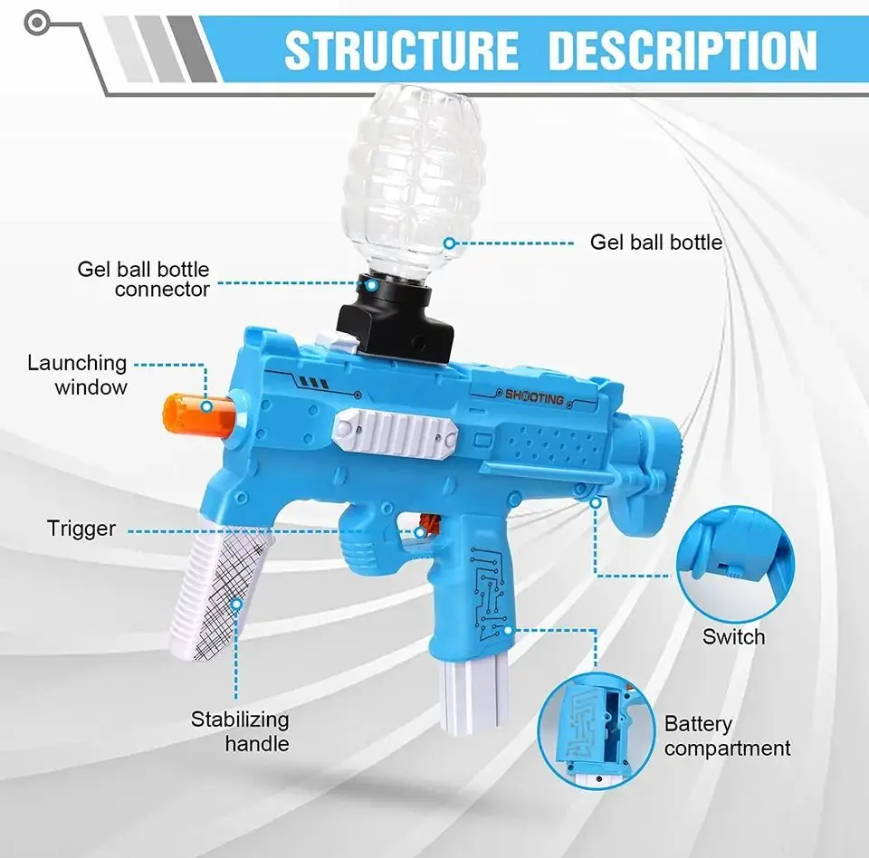 2023 Continuous Fire Rechargeable Electric Water Gel Blastered Gel Gun