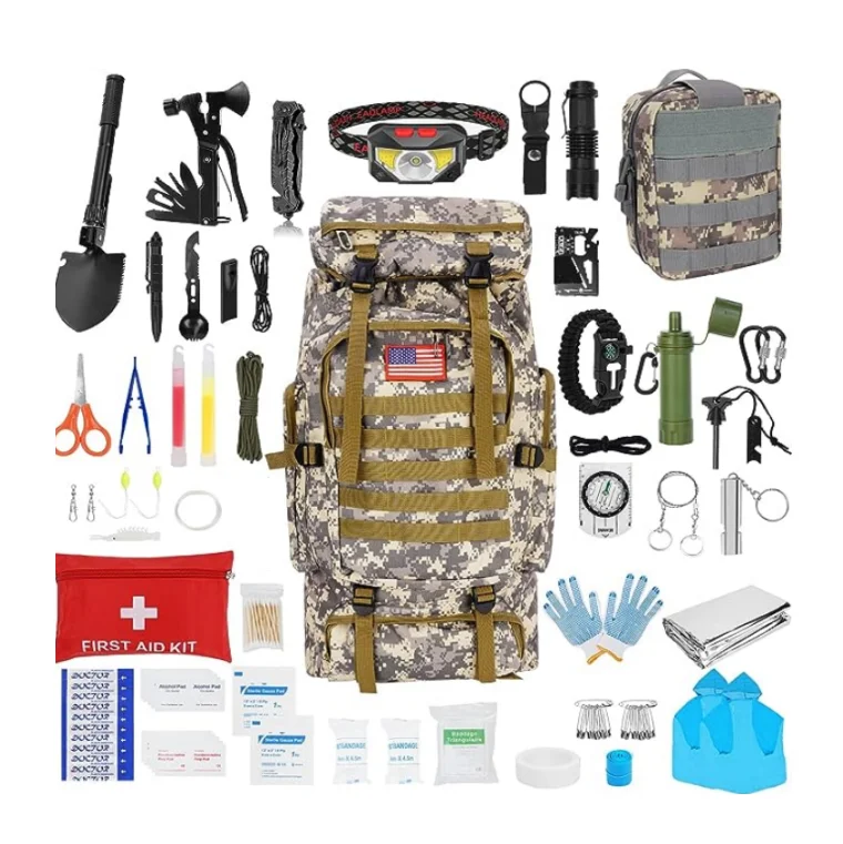 Professional 80L Tactical First Aid Kit Survival Gear with Large Camping Backpack for Outdoor Adventure Hiking New Release factory