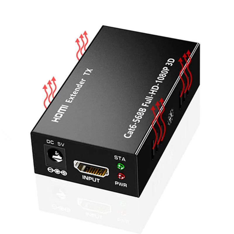 60 м HDMI удлинитель Cat5e Cat 6 Ethernet IP TCP сигнал HD к Lan преобразователь 1080p 3D передатчик приемник TX RX