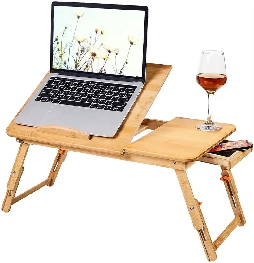 product foldable bamboo laptop table drawer portable gaming desk for home hotel workshop serving tray for breakfast sofa bed workshop-7
