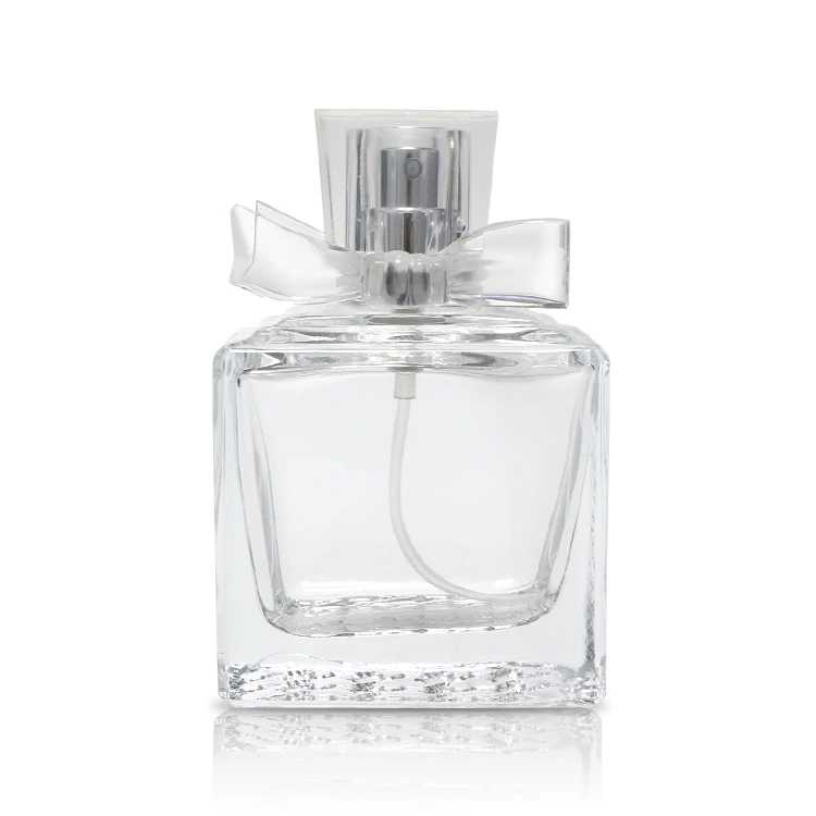 Square Clear Empty Perfume Bottles 50ml, Glass Spray Bottle 50ml