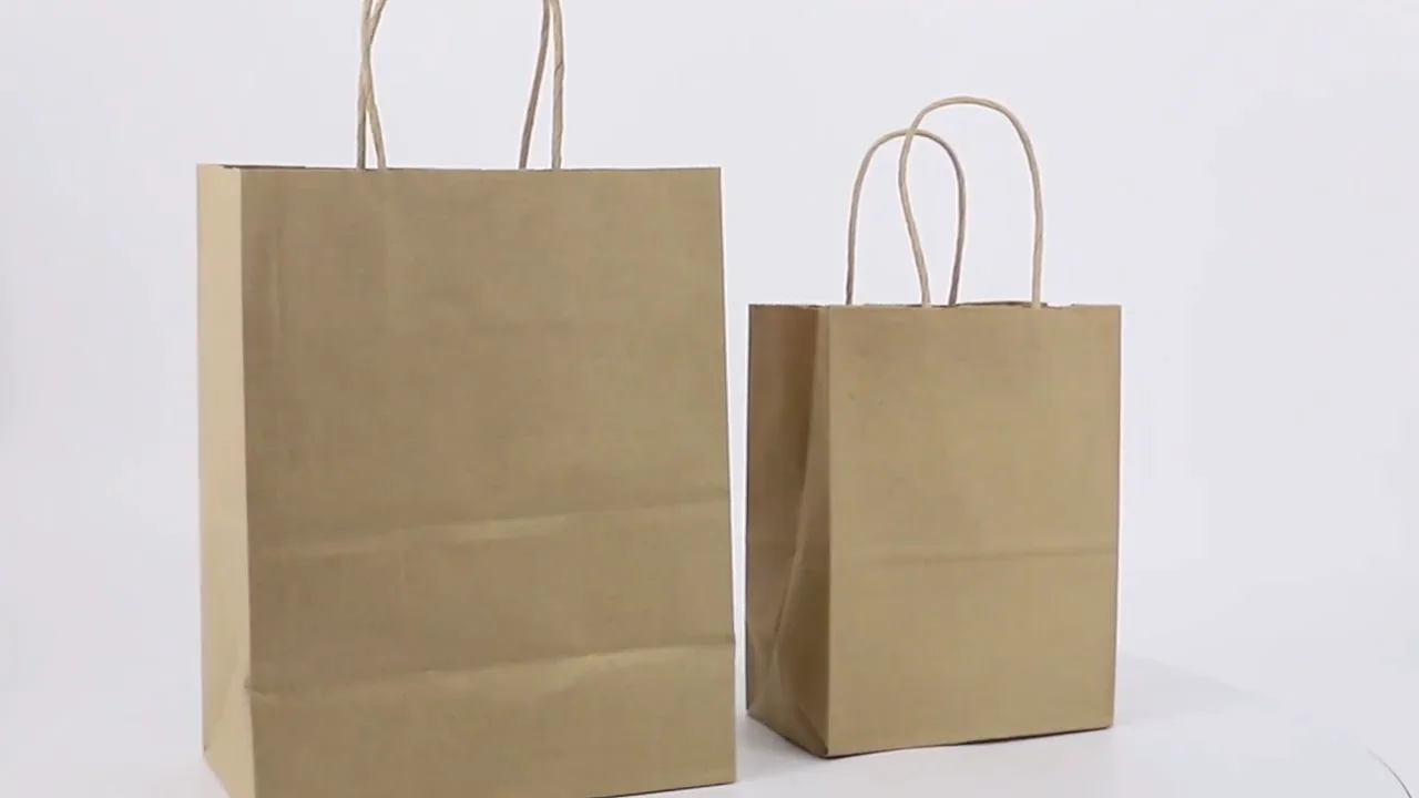 Kraft Paper Bag Supplier With Handle Strong Bearing Capacity Gift