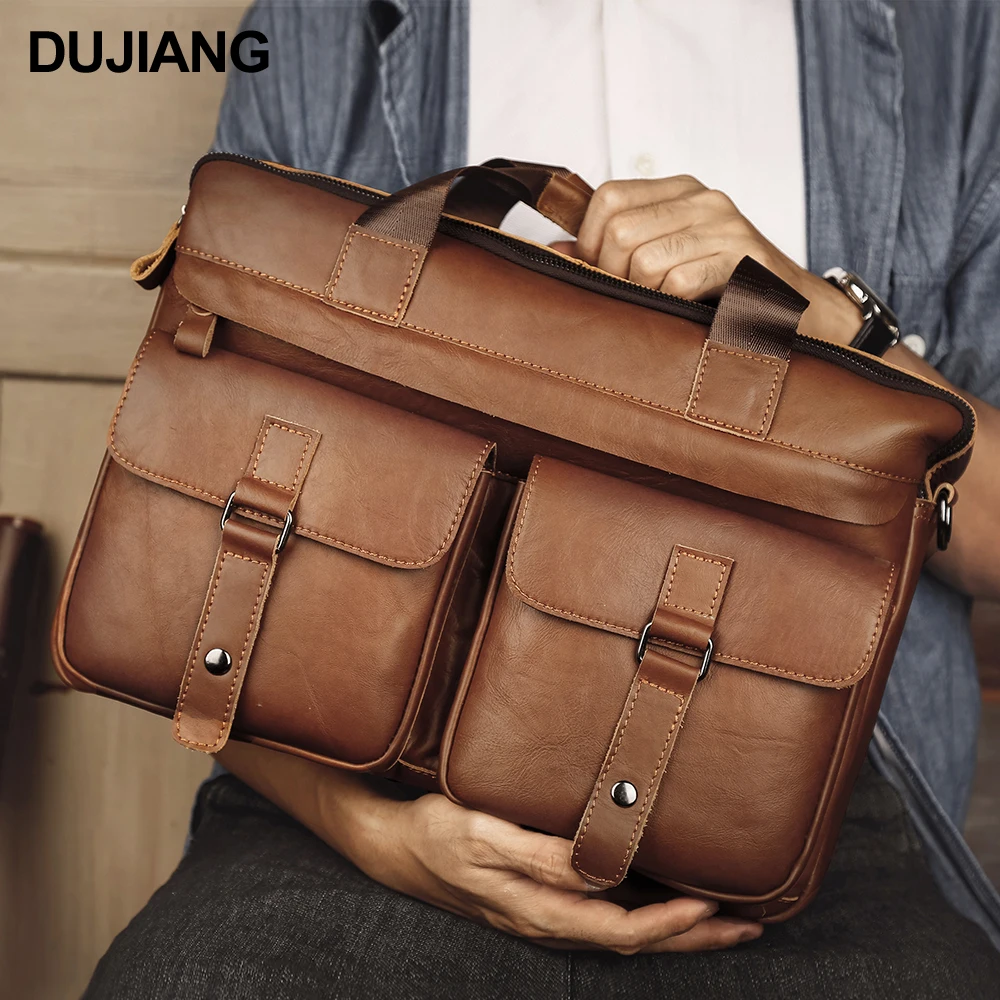 Source customizable Genuine Leather Bag Laptop Business Office