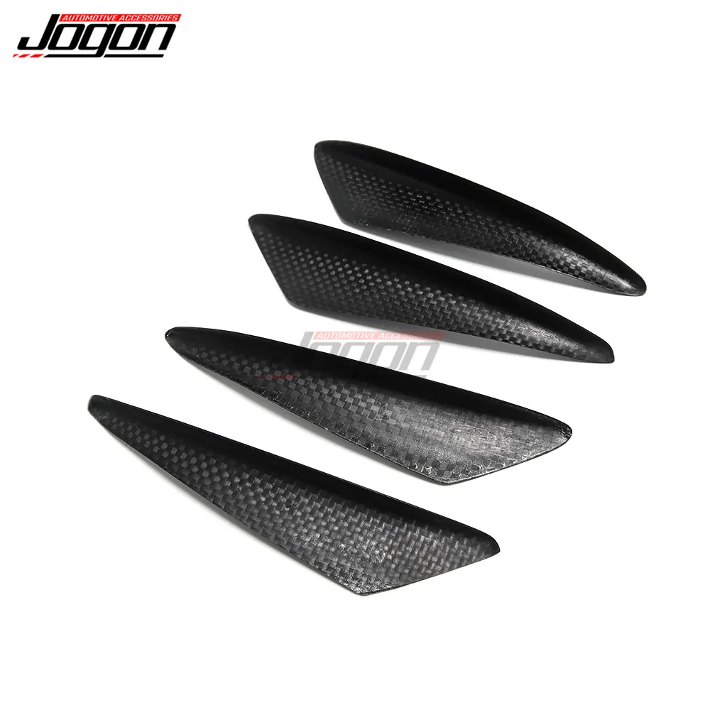 Universal Carbon Fiber Front Bumper Side Canards Splitter Spoiler For ...