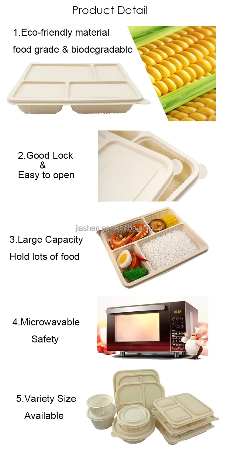 Custom Eco-Friendly Compostable Takeaway Lunch Box Biodegradable ...