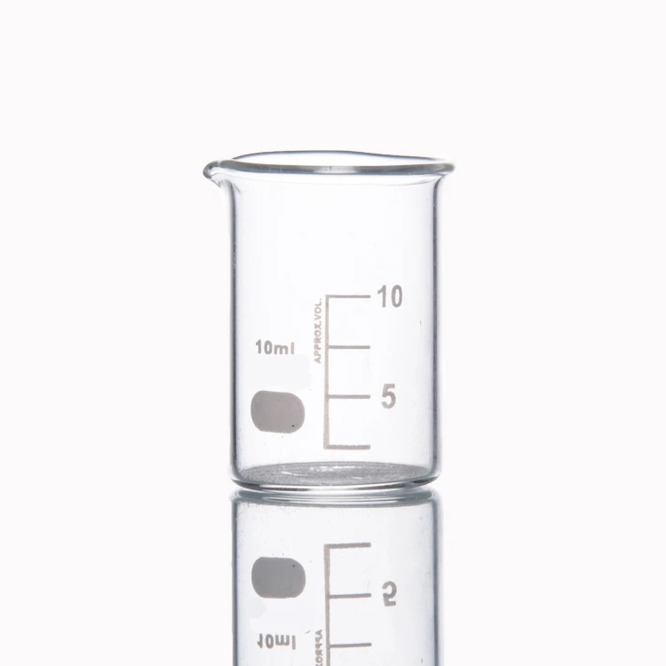 Borosilicate Glass Beaker Cups 10ml 250ml 500ml 1000ml 2000ml Low Form Glass Lab Beakers For