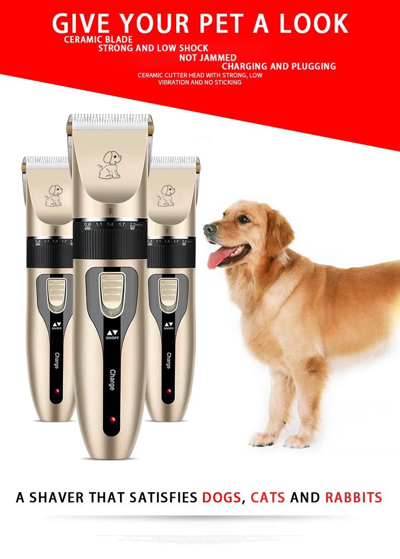 Dog grooming electric clippers, professional pet grooming kit rechargeable dog hair trimmer dog electric shaver.jpg