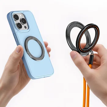 Original Manufacturer's Mini Portable Detachable Mobile Phone Holder Colorful Rotating Magnetic Stand Lanyard Design for Desk