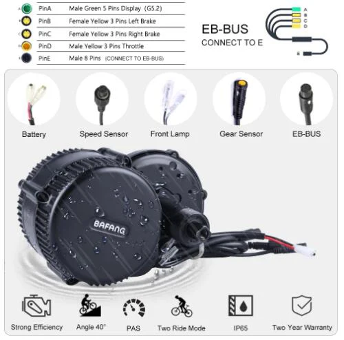 Bafang BBS02B 750W Motor Kit for Electric Bike with 500C Display