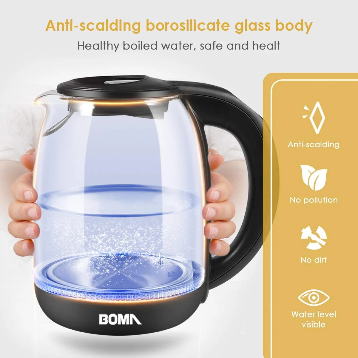 boma kitchen 2l glass container electric