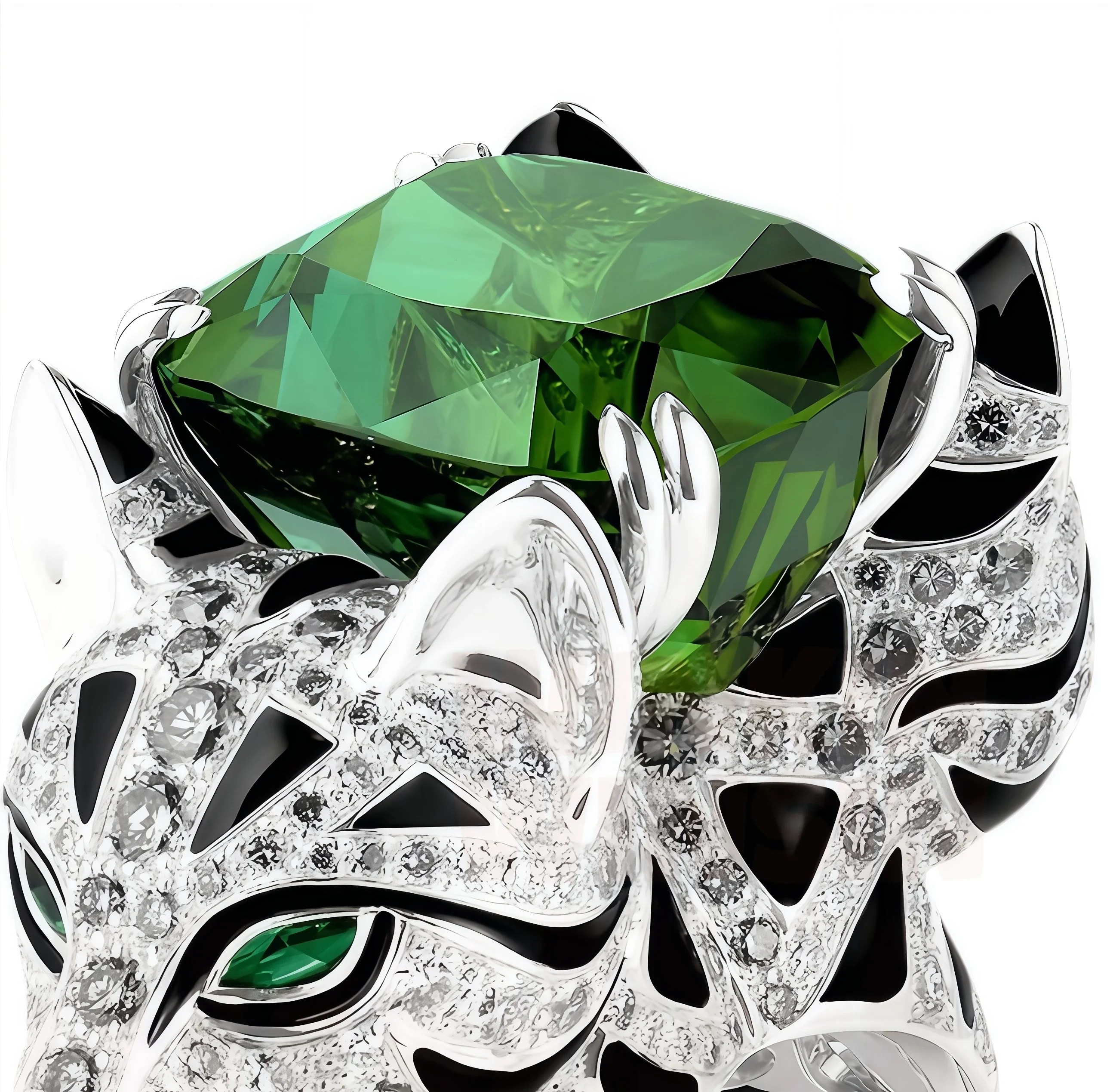 MUSHAN Jewelry Factory Muzo Emerald Gemstone 925 Sterling Silver Woman Rings Diamond Leopard Rings Women 18K Gold Ring Jewelry