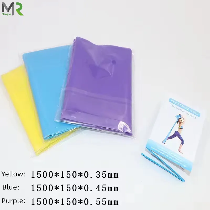 L0069 OEM/ODM Fitness Workout Resistance Bands Stretch Exercise Roll Band High Elasticity Type TPE Resistance Flat Band Roll Set