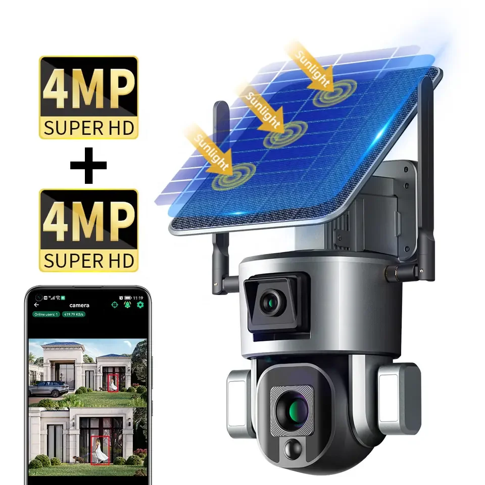 Caméra tube IP 4G autonome batterie solaire 4 MegaPixels PIR 10M