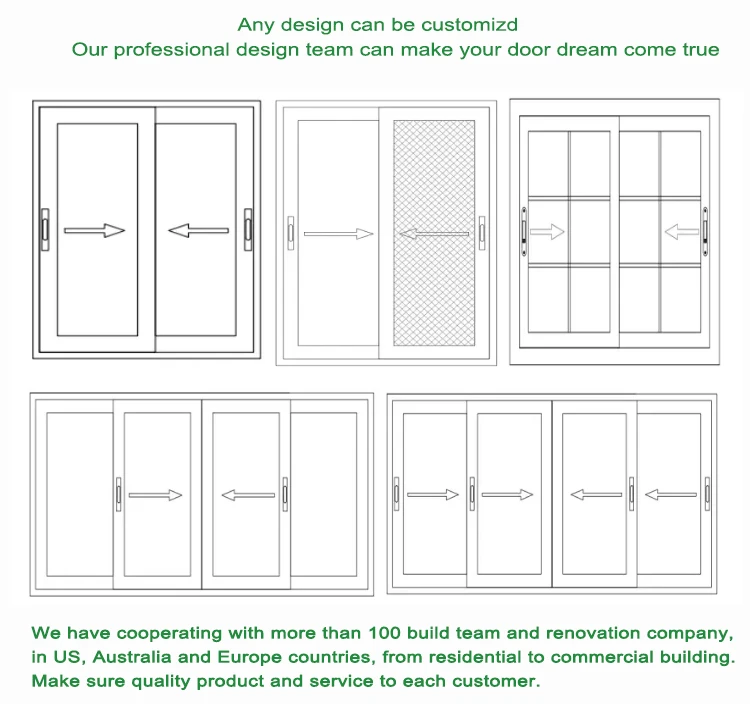 Residential 4 Panel Aluminum Sliding Door Anodised Low E Glazed 2.0mm Thickness