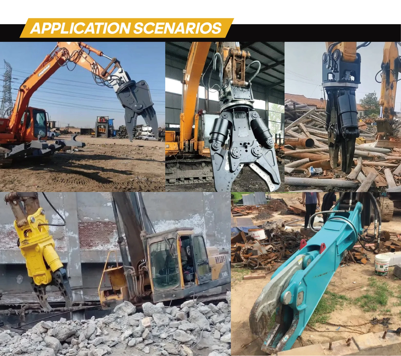 YICHEN Excavator Hydraulic Shear for Scrap Metal Cutting Suitable for CAT Komatsu Hitachi and Other Brands details