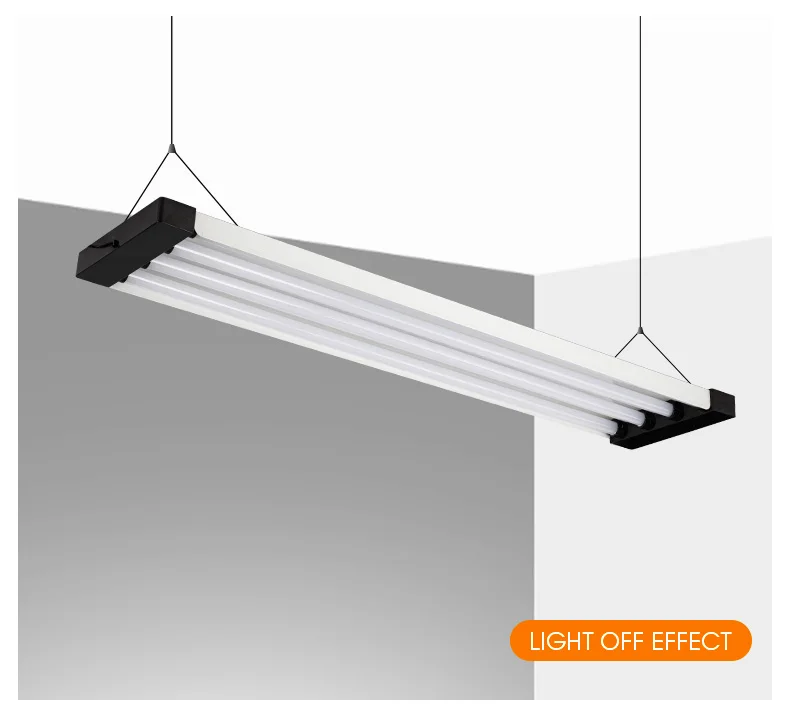Industrial LED Shop Light, 4 FT, Linkable Integrated T8 Fixture Surface + Suspension Mount, Pull Chain, Garage Light
