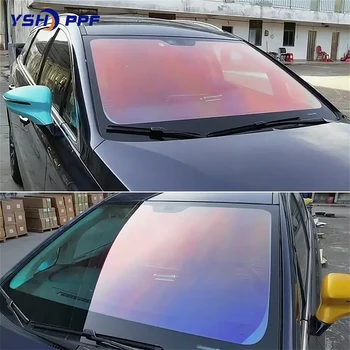 High Quality Chameleon Window Tint Film VLT80% Solar Smart Car 1.52M*30M Blue Window Glass Tinted Film