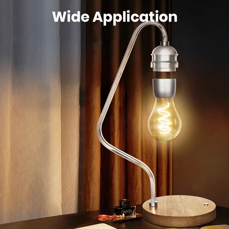 Magnetic Floating Table Lamp Modern Simple Design Metal Gooseneck Levitating USB Desk Lamp with LED Light Bulb