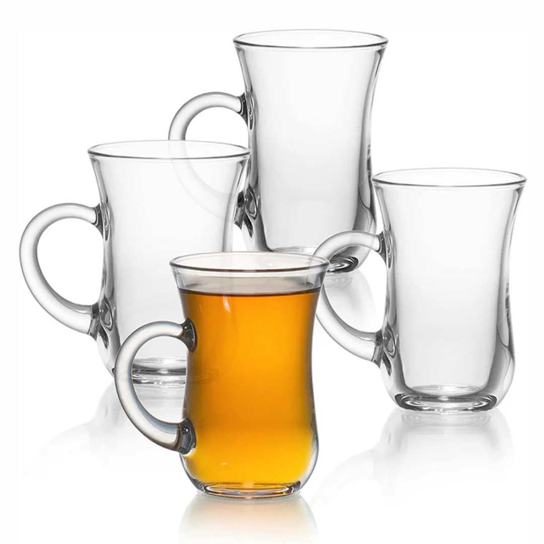 Bulk China Supplier Arabic Turkish Coffee Tea Glass Cup Set With Handle