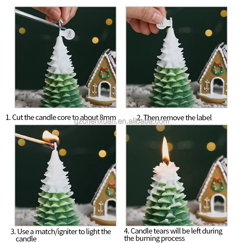 Christmas Tree Scented Candles With Hand Gifts Diy Creative Handmade