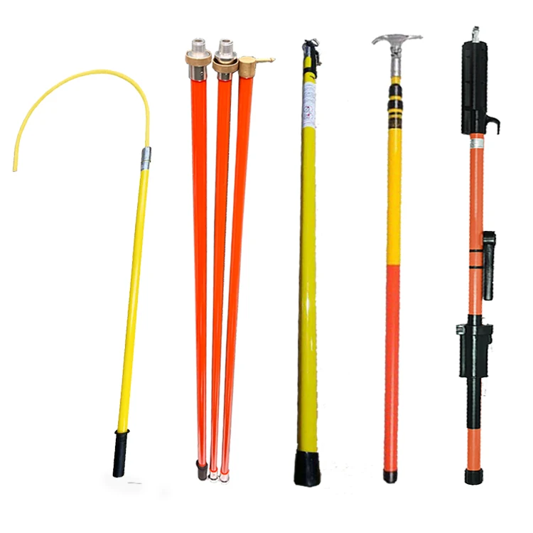 Triangular Shape Insulated Telescopic Link Sticks Fiberglass Electrical Hot Stick