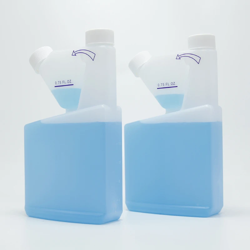 Twin Neck 16oz Capacity up to 0.75oz Self Measured Plastic Tip-N-Measure Bottle