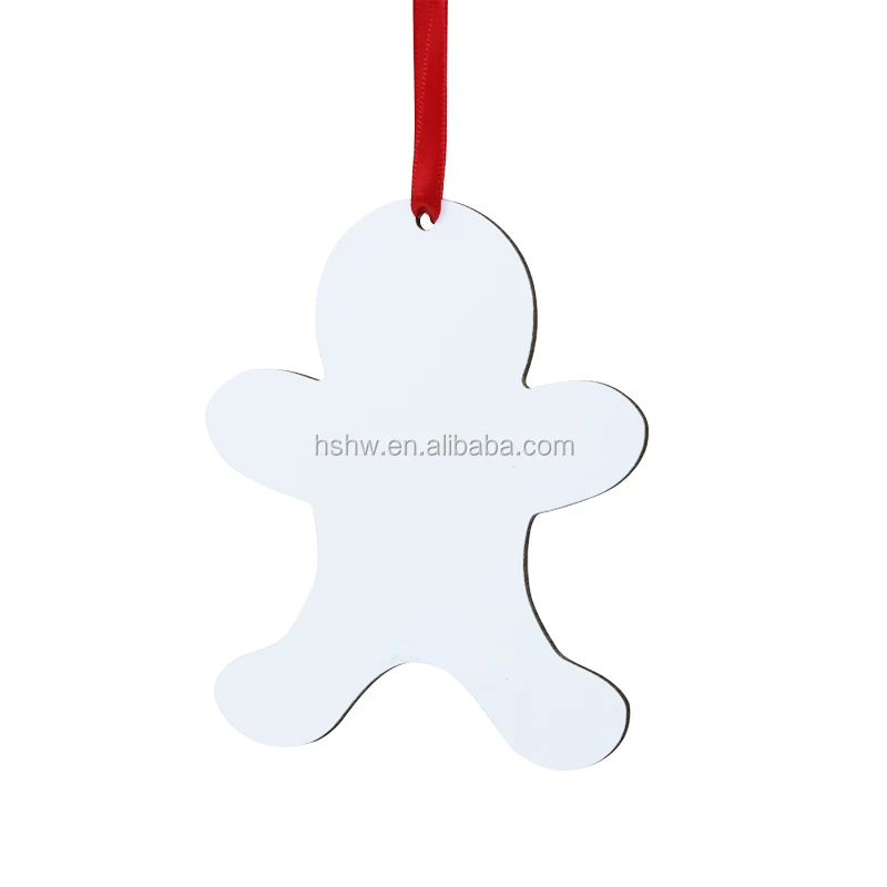 Blank Christmas Tree Gingerbread Man Sublimation MDF Ornaments