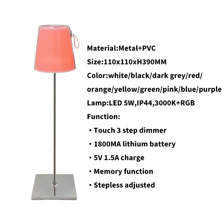 product led 5w ip44 3000krgb modern outdoor hotel decorative lights bedside usb led cordless restaurant rechargeable table lamp-37