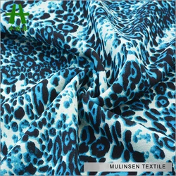 Текстиль Mulinsen 100% полиэстер 75D ткань жоржет с леопардовым принтом