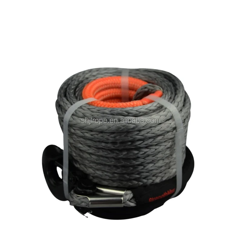 JINLI with Hook Grey Color 27000lbs 12mm 30m Winch Rope Synthetic