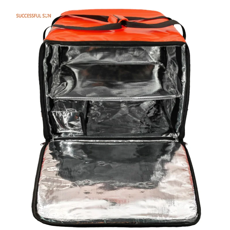 product factory custom logo large insulated thermal food delivery cooler bag portable zipper closure for bike motorcycle bicycle-6