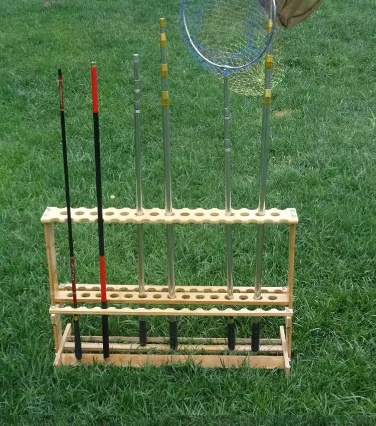 Fishing Rod Display Rack Holder Designed To Stand Various Types Of Rods