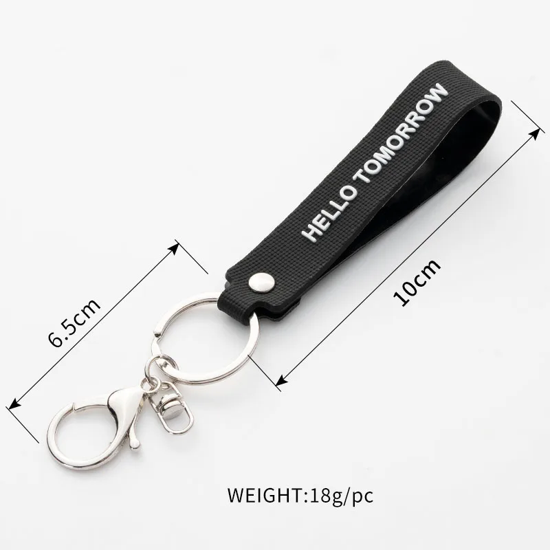 PD509 Factory PVC Wristband with UV Printed Key Ring Stylish Plastic Rubber  Band Key Chain Bracelet Metal Key Chain