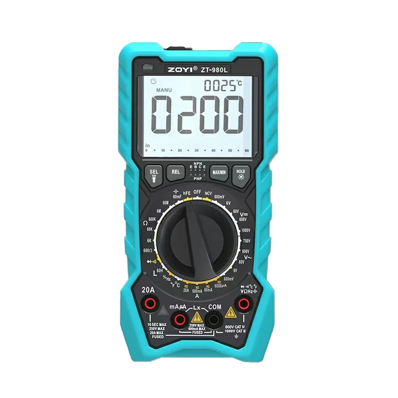 ZOYI ZT-980 Manual Digital Multimeter, True RMS Testing, 6000