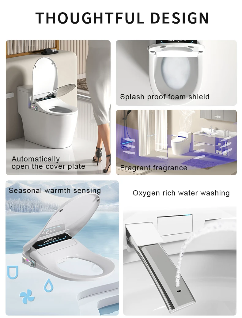 product u v shape universal sterilization constant temperature heating cleaning drying features automatic smart bidet toilet seat241-22