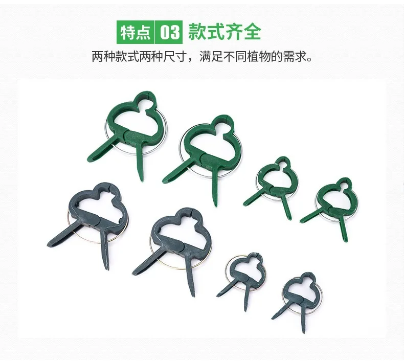 Fixed clip rose climbing vine tomato cucumber buckle seedling vegetable flower stand pole plant binding vine clip support frame details