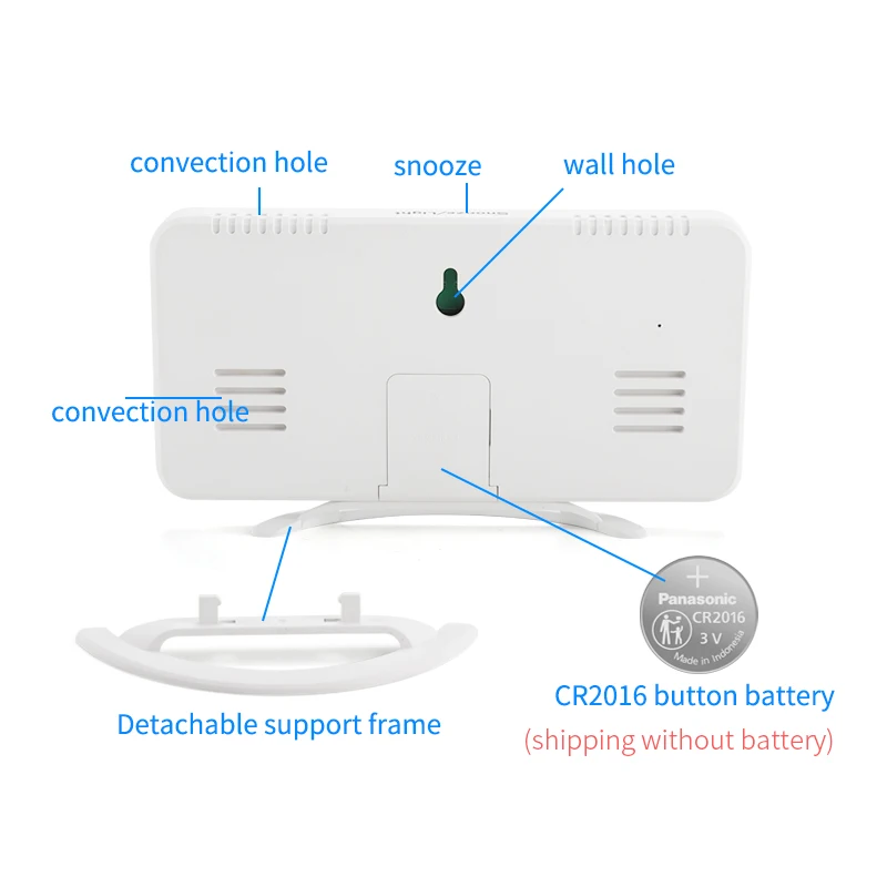 Digital Desk Alarm Clock Mirror Table Clock LED Digital Vibrator Alarm Clock for Hearing Impaired