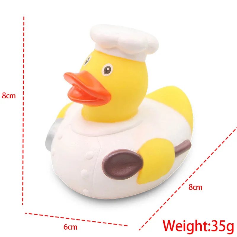 Plastic Custom Rubber Duck Bathing Beach Ducky Bathtub Swimming Yellow Duck Toys Baby Gift Party Promotional Chef Rubber Ducks