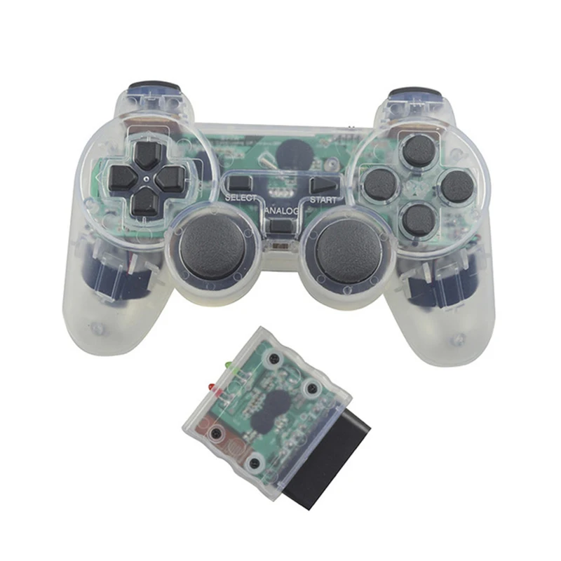  Wireless Controller 2.4G Compatible with Sony Playstation 2 PS2  (Orange+Green) : Video Games