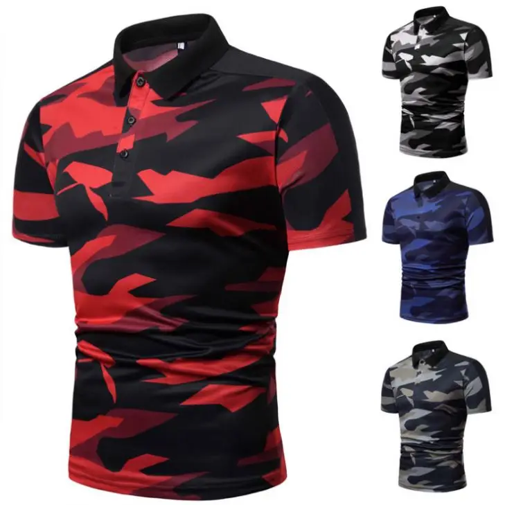 red camo polo shirt