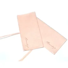 Custom Logo Envelope Gift Jewelry Pouch Pink Microfiber Jewelry Packaging Bags