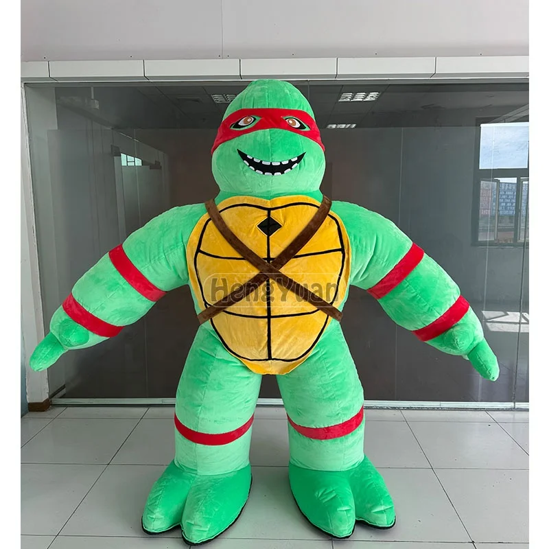 Factory Direct Sale Custom Cartoon Inflatable Green Muscle Turtle Mascot Costumes Giant Walking Ninja Turtle Cosplay Suits