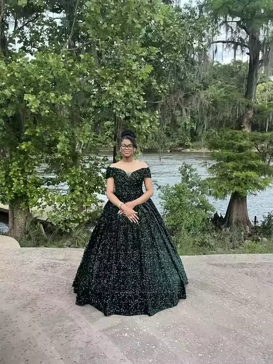 S0742F Princess Sequined Ball Gown - Formal Evening Prom Gowns