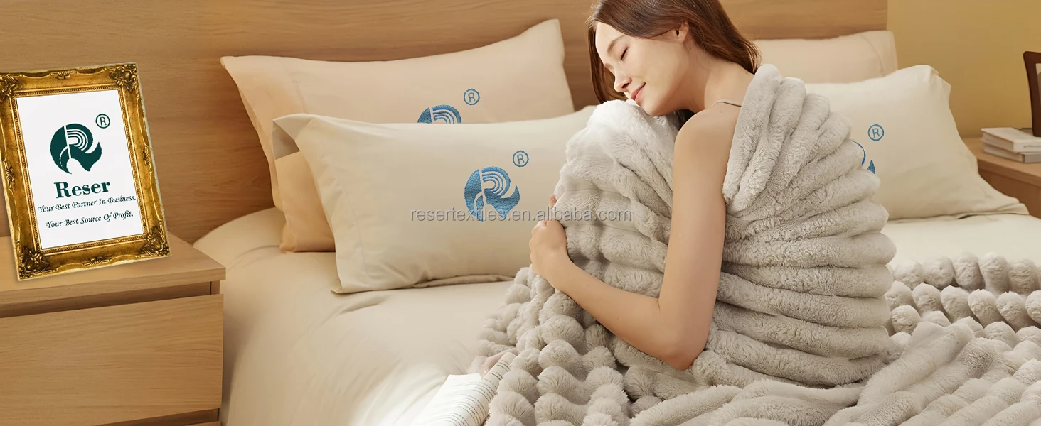 Wholesale Faux Fur Throw Blanket European & American Style Solid Soft Plush Thick Luxury Versatile for Living Room Bedroom