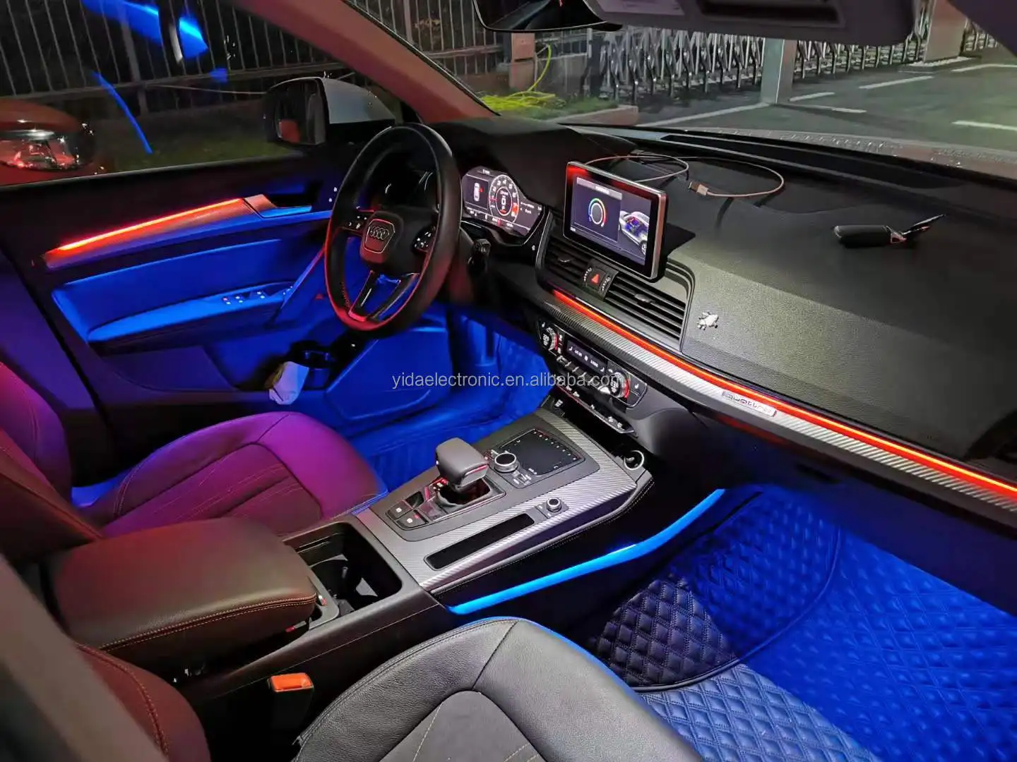 sistema de iluminación auto interior atmósfera luz led multi colores para  audi q5l 32 colores coche iluminación ambiental