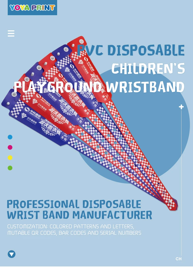 Manufacturer Wholesale Custom Wristband Disposable Waterproof Sweatproof Admission Bracelet Event Park Concert PVC Wristband details