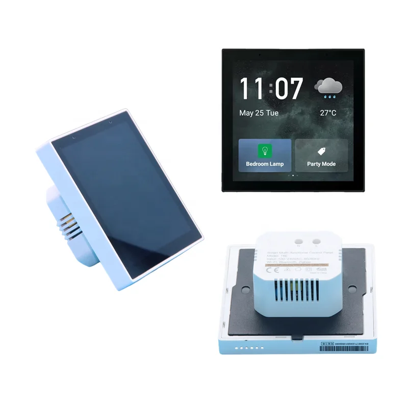 3.5'' Tuya Smart Music Switch Touch Switch 4 Gang Relay Control Panel Wall Switches Timer Smart Home Products Custom System thumbnail 2