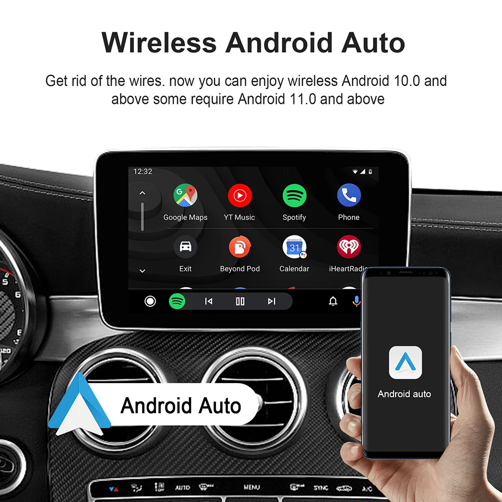 Android 13 2+32GB Wireless Carplay Android Auto Adapter